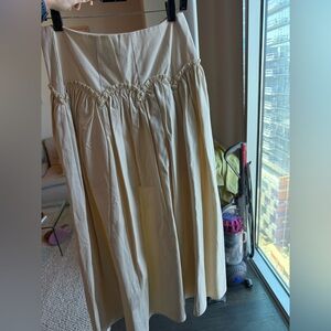 Elegant Cream Maxi Skirt